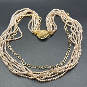 Vintage Multi-Strand Faux Pearl Necklace